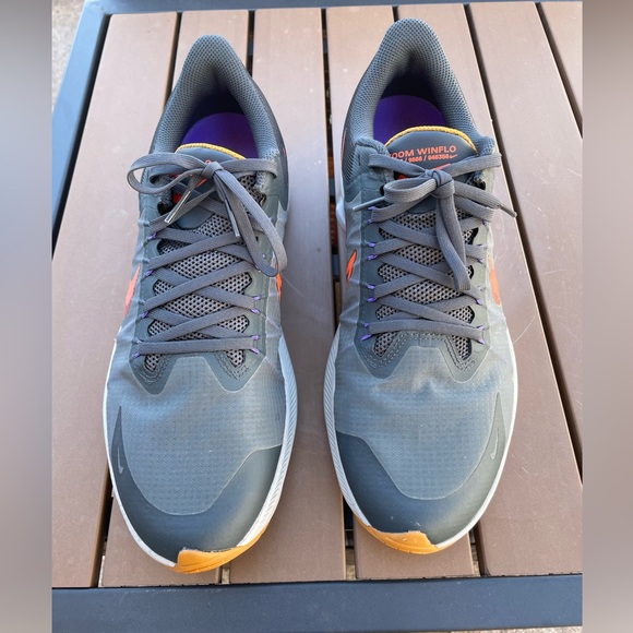 Men’s Nike Zoom Winflo 8 Road Running Shoes Anthracite/Rush Orange Size US 10 - Picture 2 of 6